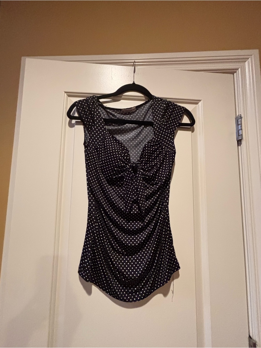 Forever 21 Black and White Polka Dot Sleeveless Top